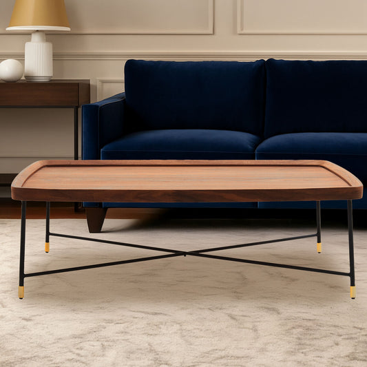 Doha Coffee Table With Cross Metal Legs