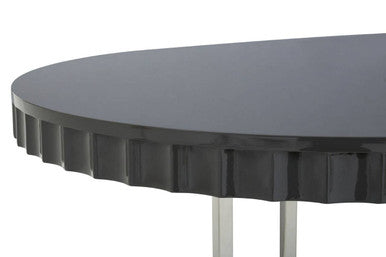 Genoa Grey Gloss Finish Oval Dining Table
