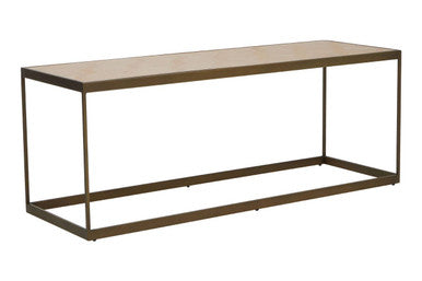 Grenoble Oak Veneer and Brushed Brass Coffee Table