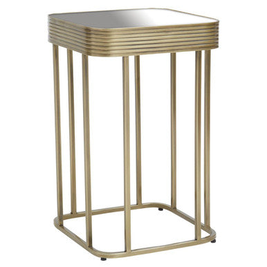 Ella Gold Side Table with Mirror Top