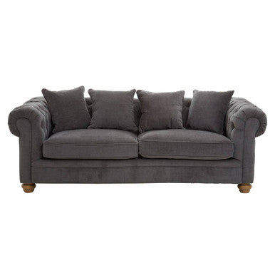 3 Seater Grey Fabric Sofa | Spencer