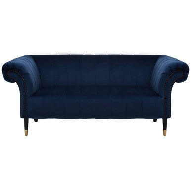 2 Seater Midnight Blue Velvet Sofa | Siena