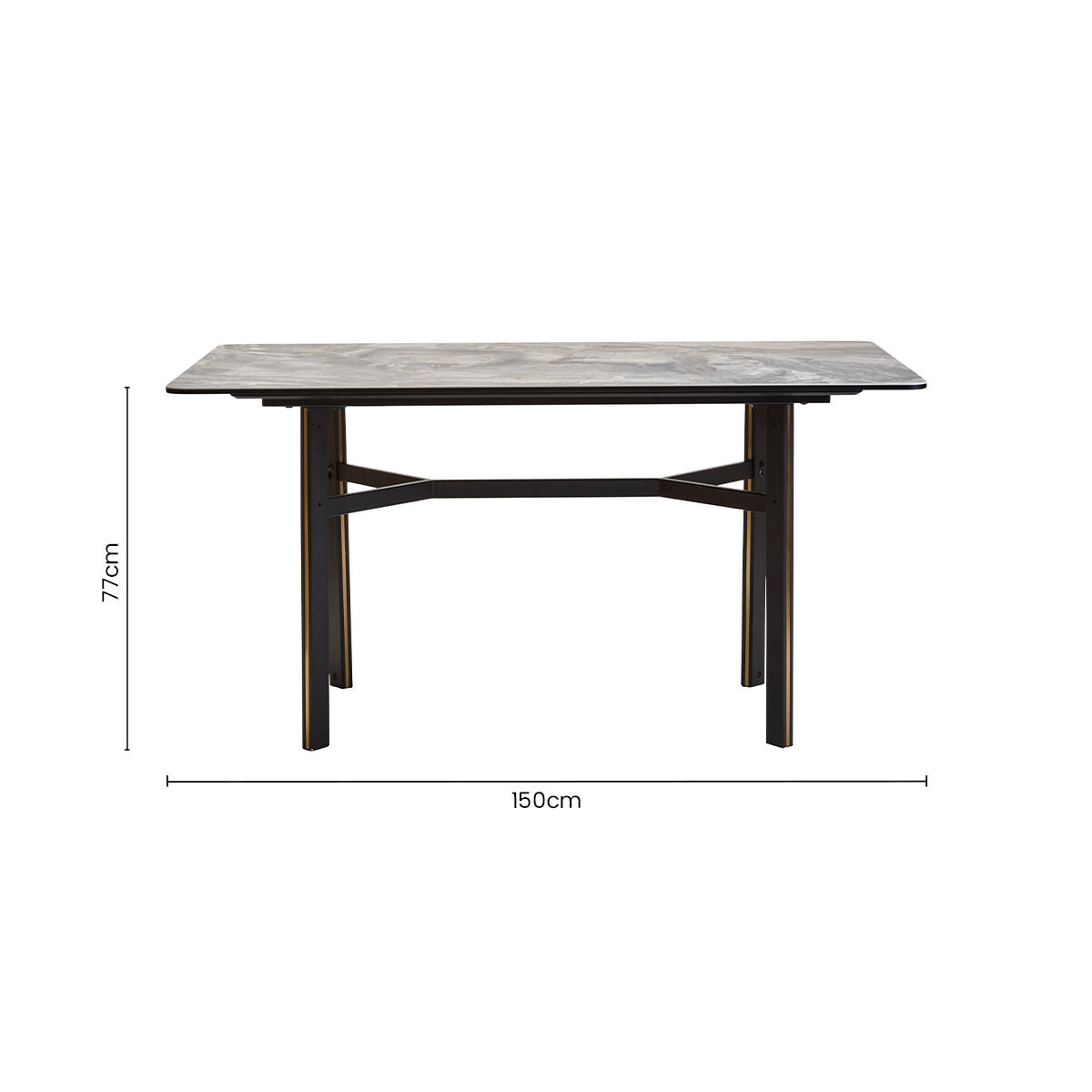 Imperia Grey Ceramic Marble Effect Dining Table
