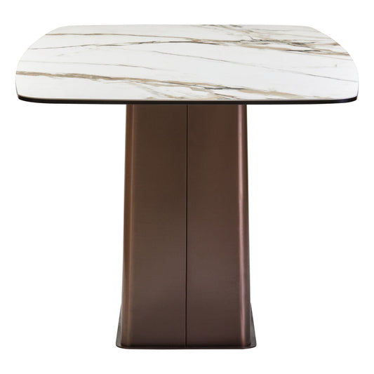 Imperia White Ceramic Marble Effect Rectangular Dining Table