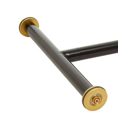 Oria Black Glass and Marble Effect Side Table