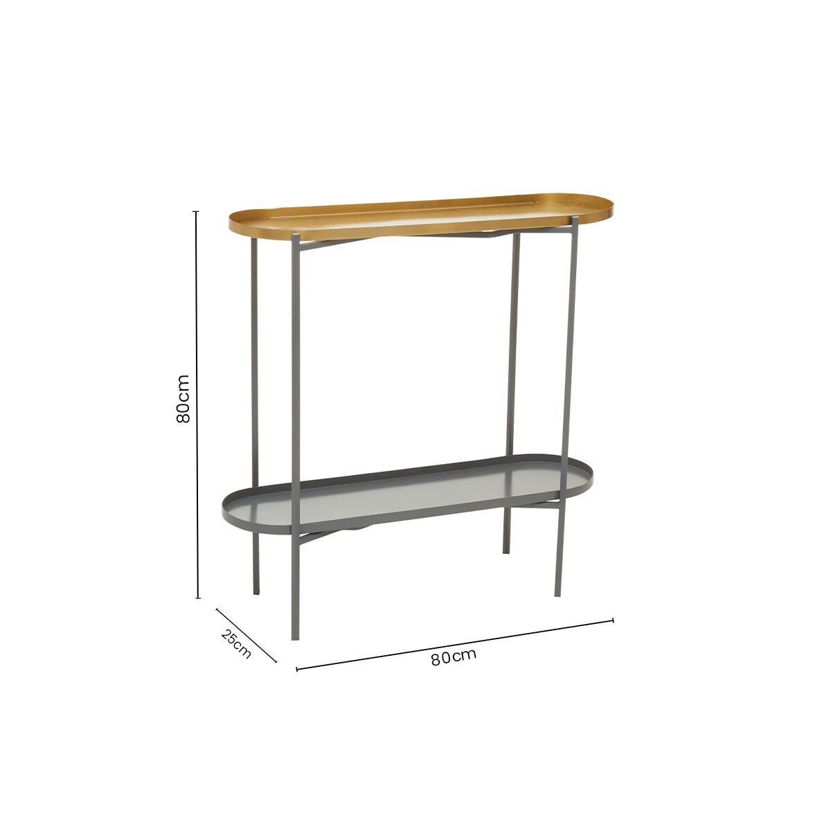 Two Tier Gold Geometric Console Table with Two-Tonal Contrast | Kobra