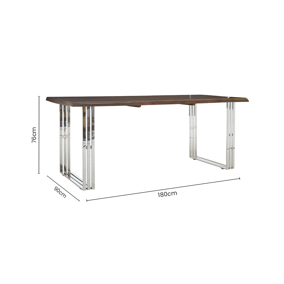 Hampstead Natural And Silver Dining Table
