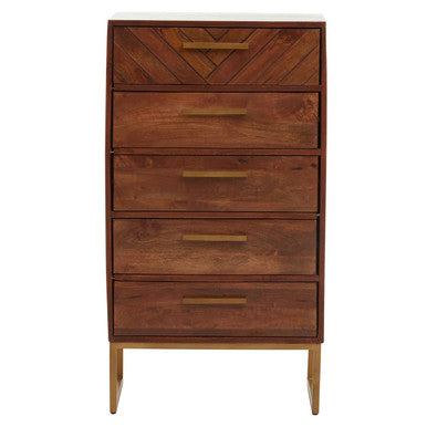Gaya Mango Wood Chest of 5 Drawers