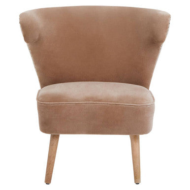 Cefena Mink Velvet Chair with Stud Detail