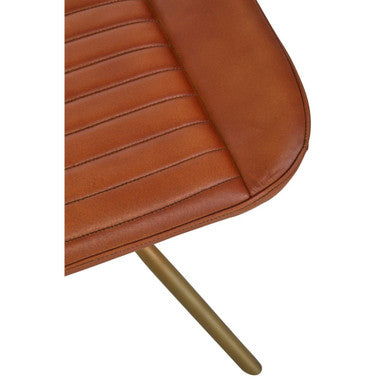 Buffalo Tan Leather Footstool