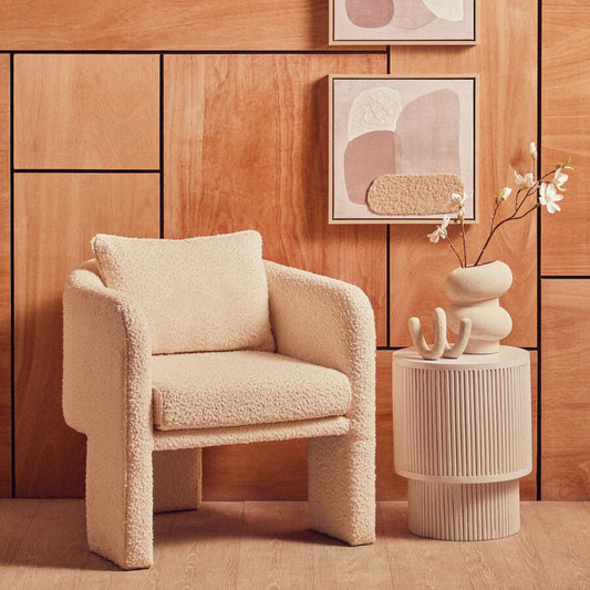 Walsa Whitewash Mango Wood Ridge Detail Side Table