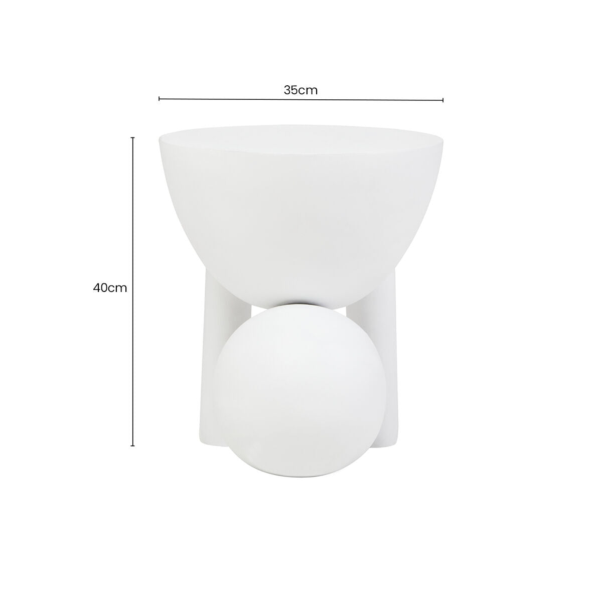 Walsa Whitewash Mango Wood Ball Detail Side Table