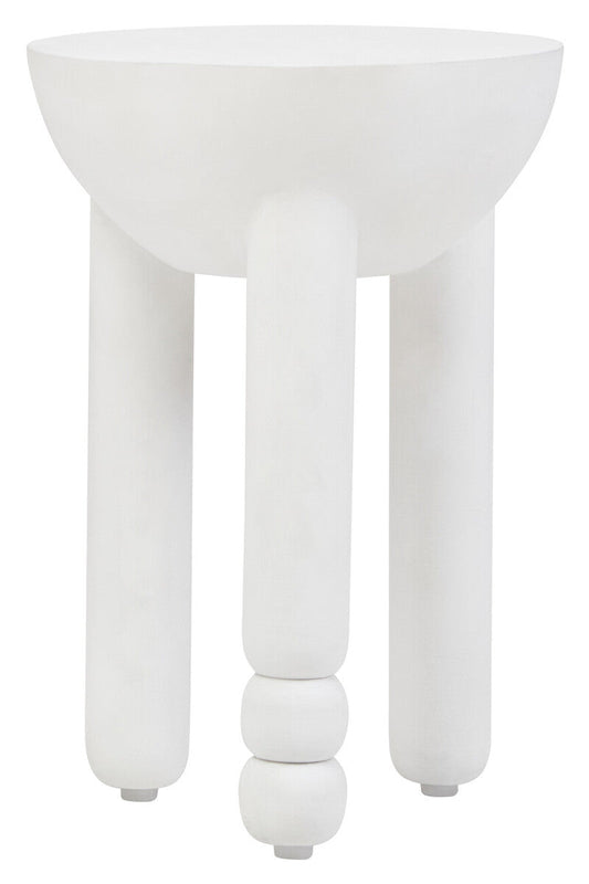 Walsa Whitewash Mango Wood Column Detail Round Side Table