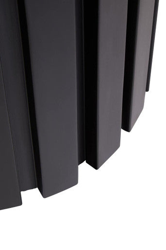 Perdoba Black Mango Wood and Cream Linen Stool