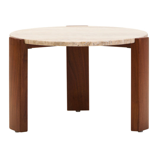 Palermo Round Travertine Top Small Coffee Table