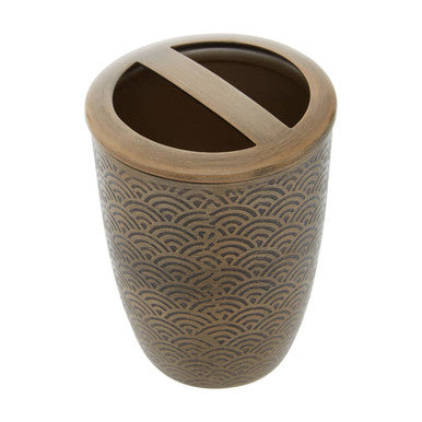 Allegra Etched Metallic Toothbrush Holder