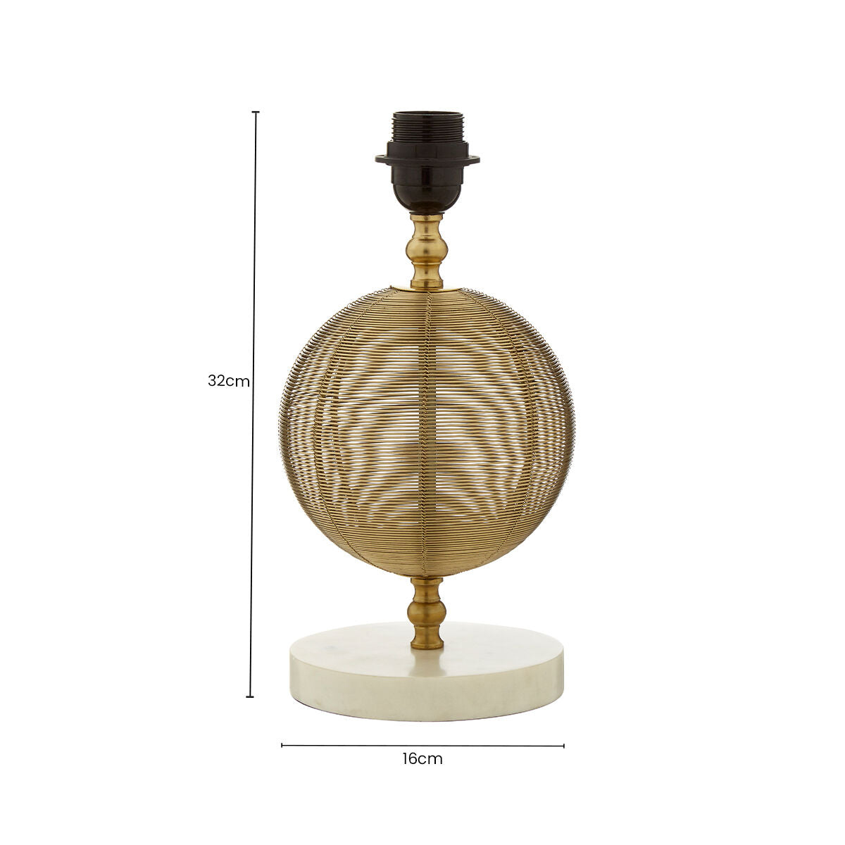 Melora Round Marble Gold Finish Table Lamp Base
