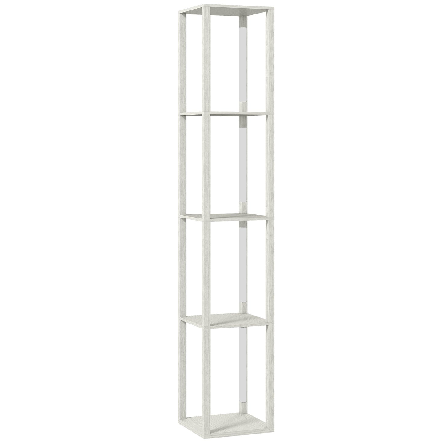 HOMCOM Floor Lamp with Shelves and 3 Brightness Levels - Oak
