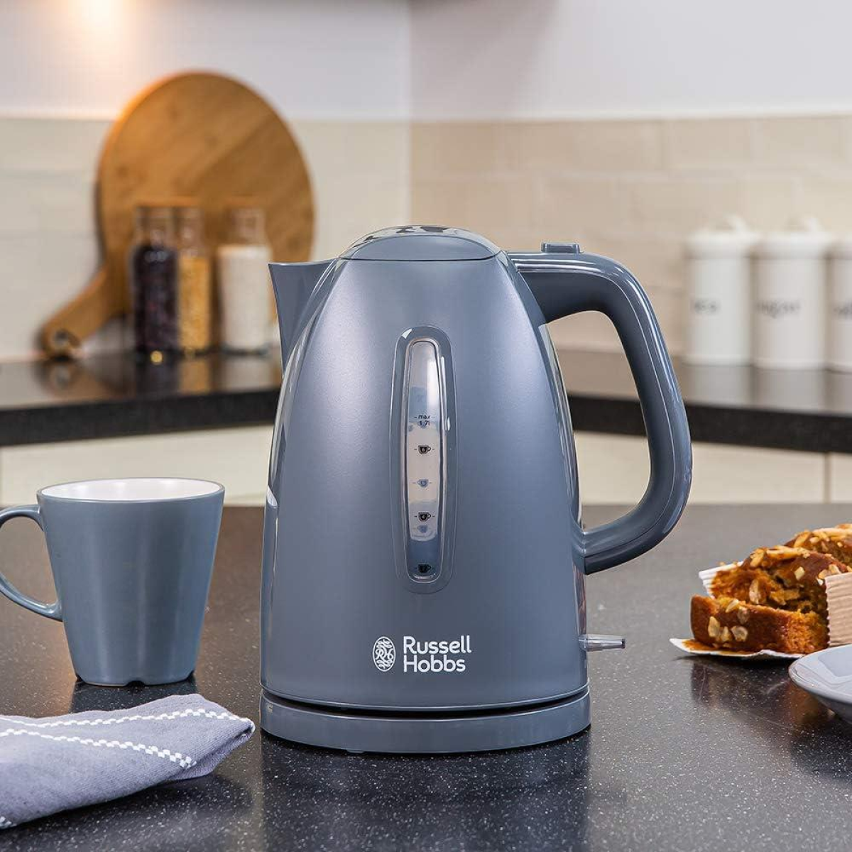Russell Hobbs Textures Plastic Kettle 1.7 L 3000 W - Grey 21274