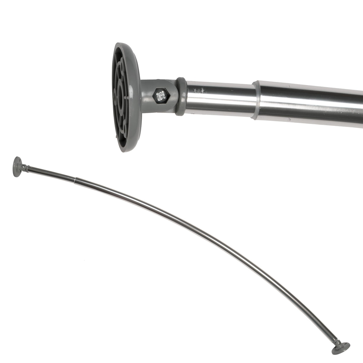 Croydex Shower Curtain Rod, Aluminium, Chrome, One Size