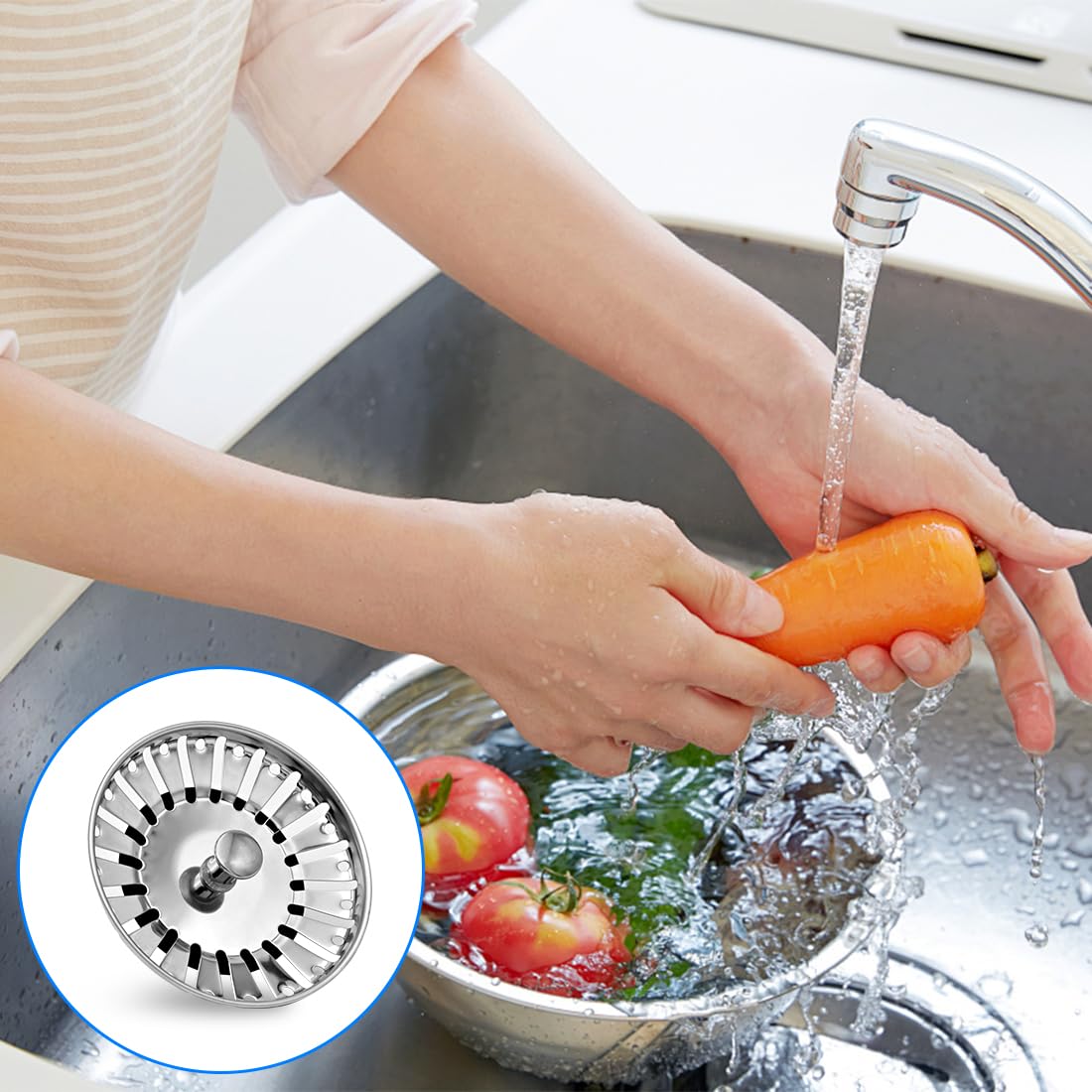 LICQIC Leak Proof Kitchen Sink Strainer Plug, Diameter 84 mm, 1 Pcs