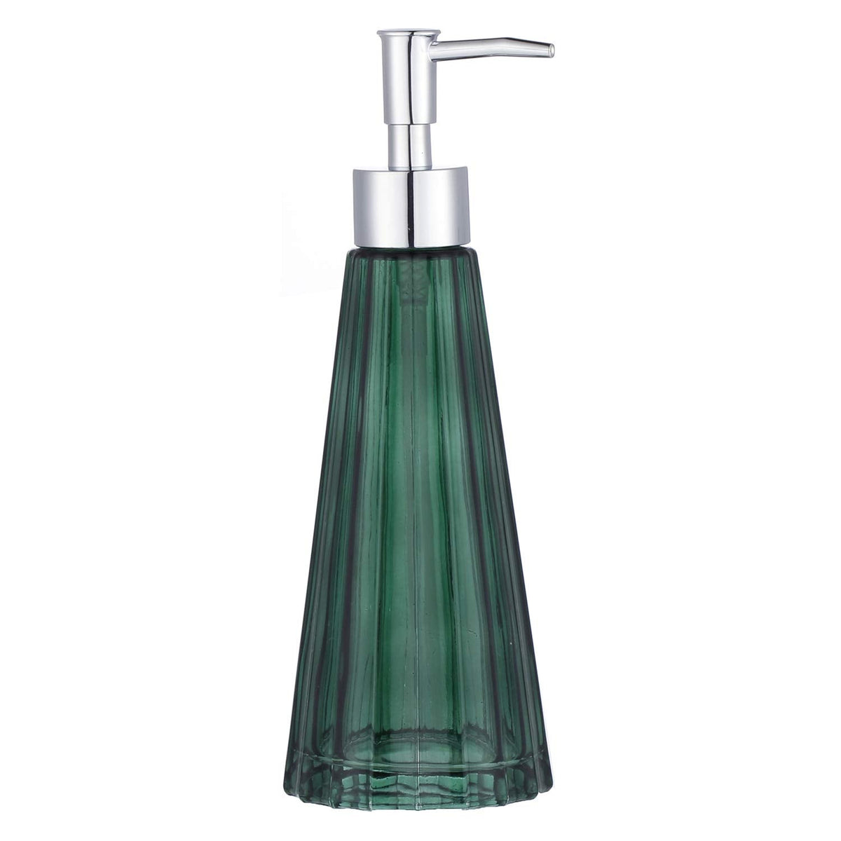 YunNasi Glass Soap Dispenser with Pump, Refillable Liquid Hand Soap Dish Soap Dispensers for Bathroom Counter, Kitchen Sink (Dark green)