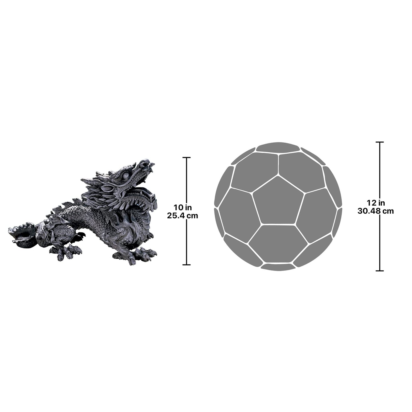 Design Toscano CL2840 Benevolent Asian Dragon Statue, Greystone