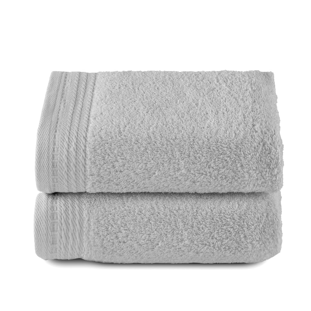 Top Towel - Premium - Large Bath Towels - Bath Towels - 2 Hand Towels - 50 x 100 cm - 100% Cotton - 600 g - Silver Grey