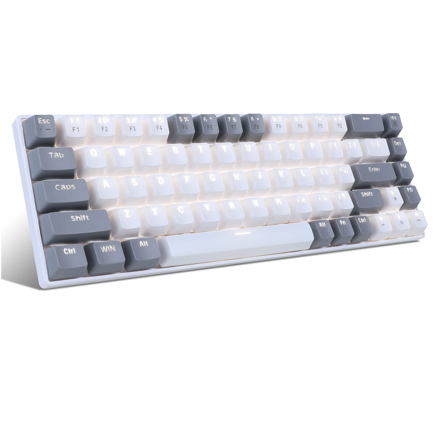 MageGee Portable 60% Gaming Mechanical Keyboard, Minimalist MK-Box Ice Blue Backlit Compact 68 Keys Wired Office Keyboard with Red Switch for Windows