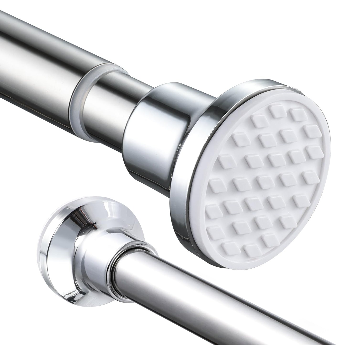 Extendable Shower Curtain Pole 73-134cm Stainless Steel Shower Curtain Rod Tension Rod Adjustable Telescopic Curtain Poles No Drilling Shower Curtain