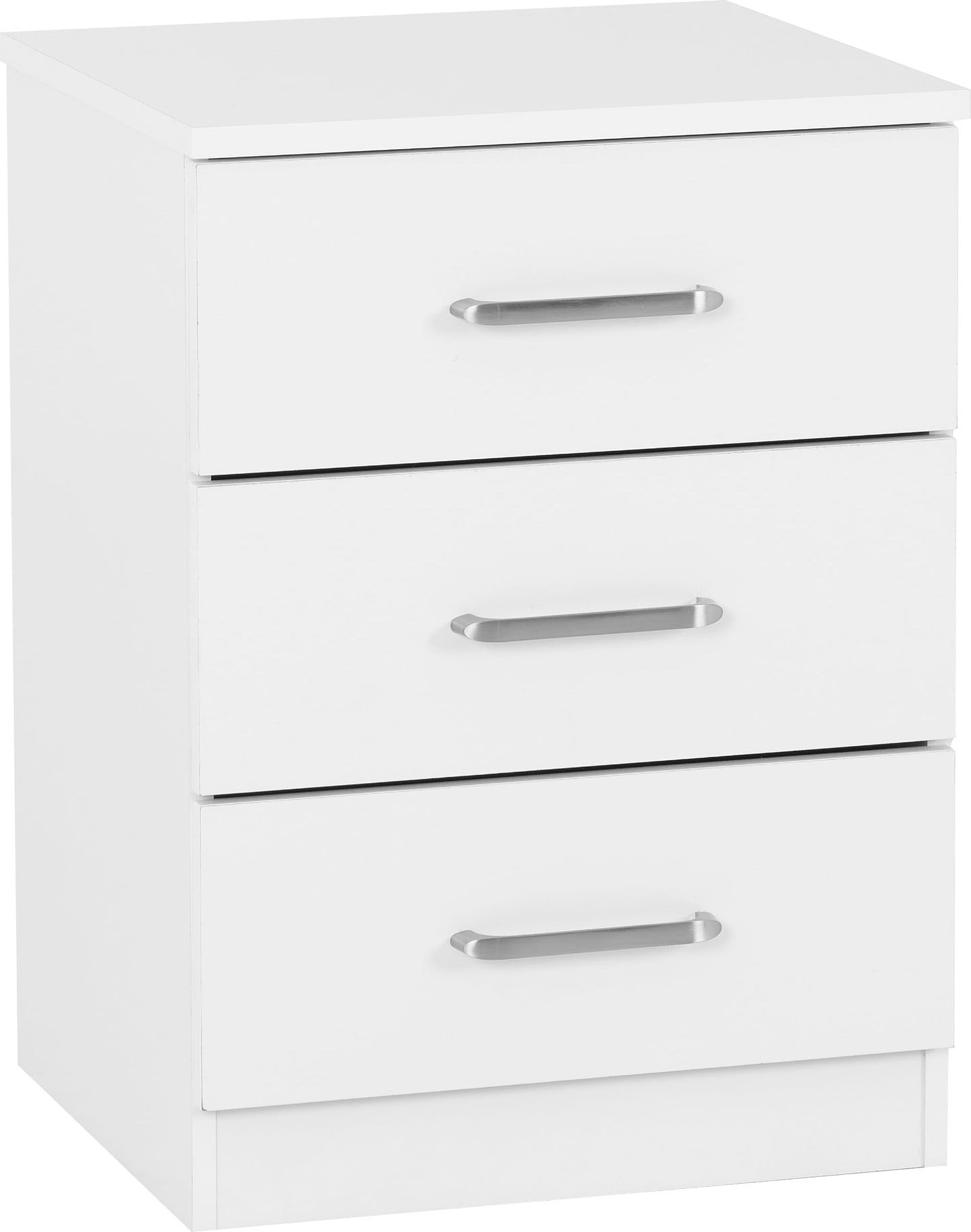 Seconique Dakota 3 Drawer Bedside in White