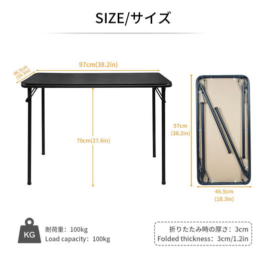 BOOSDEN Foldable Table, Folding Tables for Indoor and Outdoor Use, 3.1 x 1.5 ft Card Table, Collapsible Design, Lightweight and Durable, Fold Up