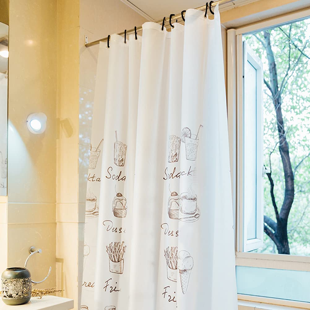 Lanjue 36 Pack Shower Curtain Rings, Black Plastic C Hooks