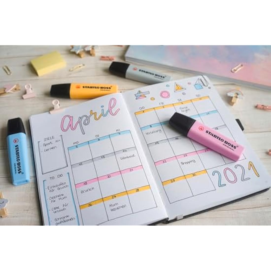 STABILO BOSS ORIGINAL Pastel - Highlighter - Pack of 8 - Assorted Colours