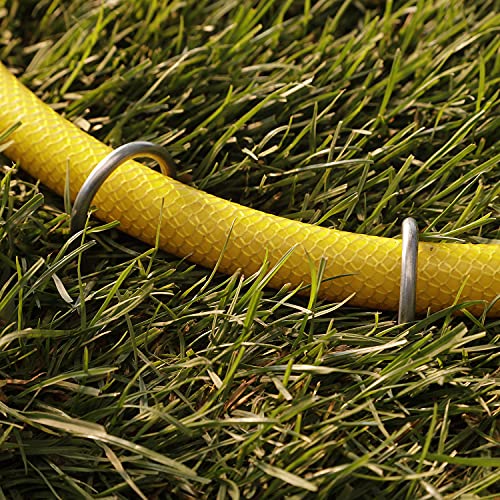 GardenMate Pack of 200 x 200mm multi-purpose steel Garden Securing Pegs - Ideal for hard floors - Made of 3.8mm thick galvanised steel wire