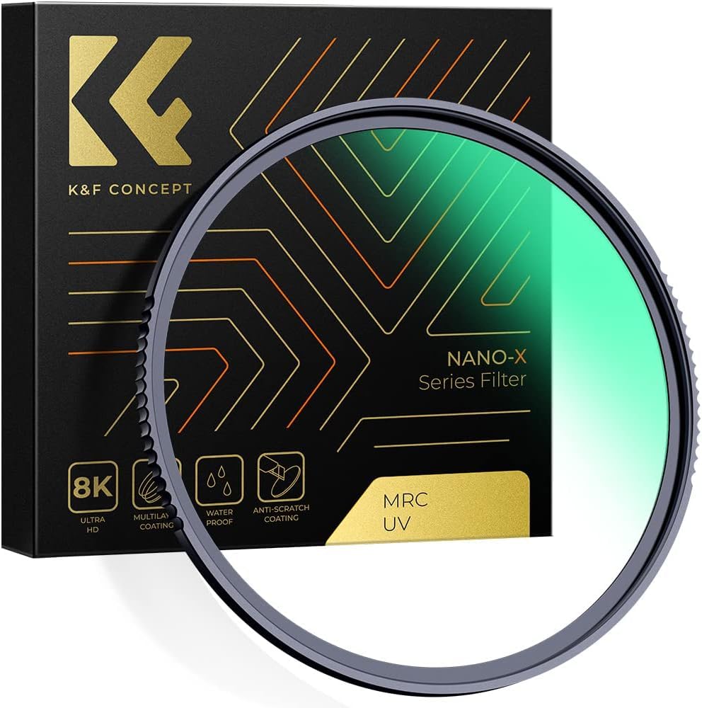 UV Filter 77mm, K&F CONCEPT MCUV Slim Lens Protection Filters Optical Glass 28-Layers Coating Waterproof Ultra Violet Ultraviolet 77mm(Nano-X Series)