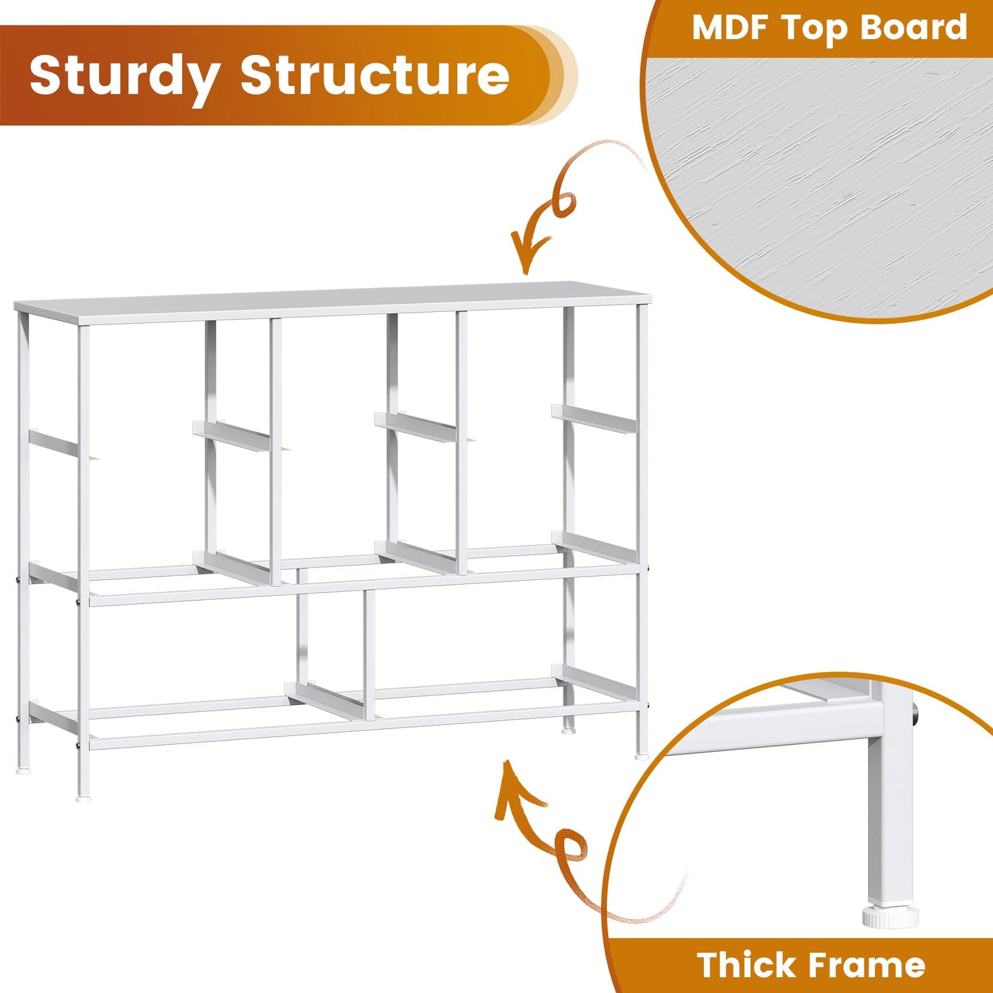 Feonase Chest of Drawers,Bedroom Dresser with 8 Fabric Drawers, Metal Frame & MDF Wood Top, Adjustable Feet, Storage Organizer Unit for Bedroom
