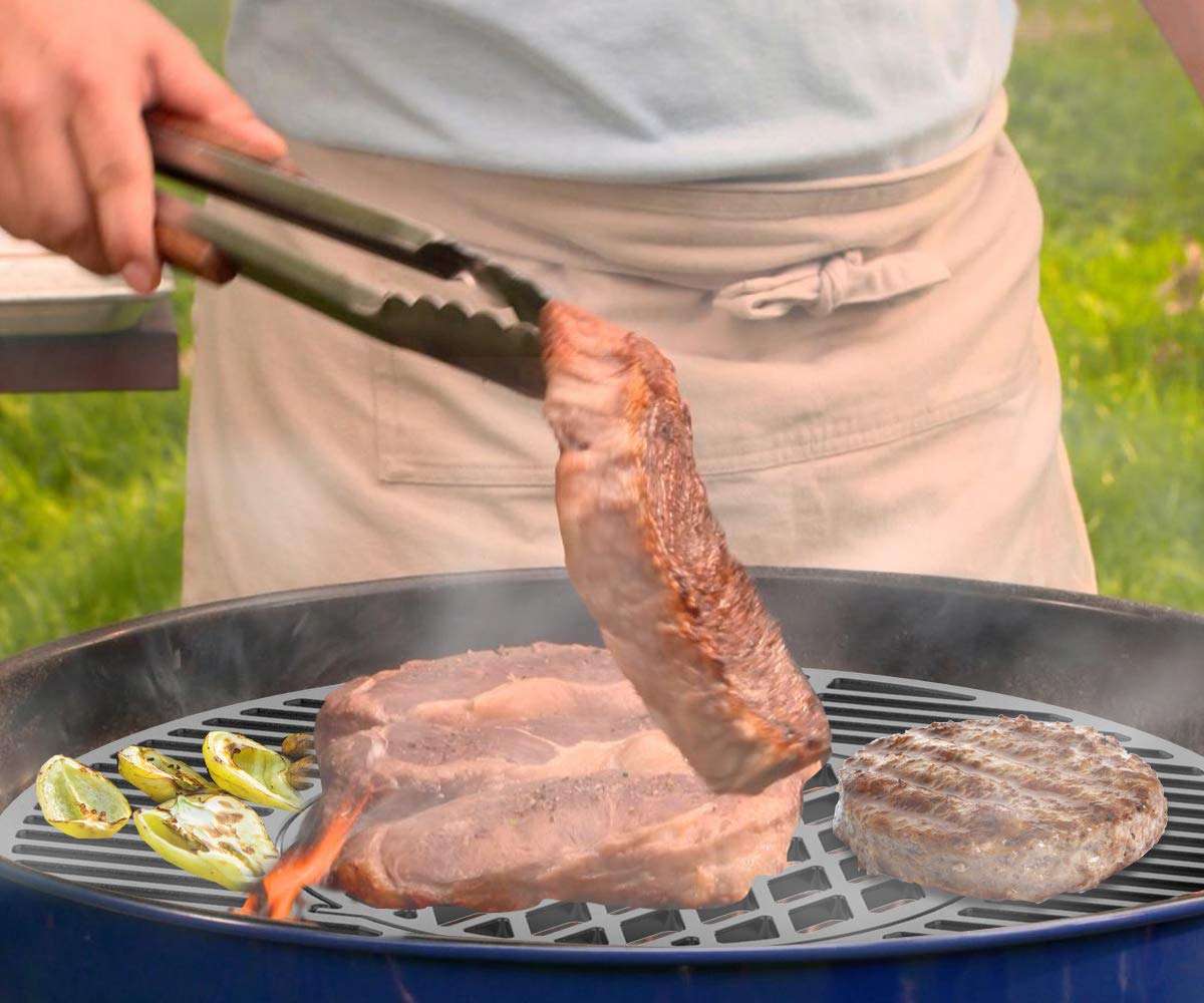 onlyfire Cast Iron Gourmet BBQ System Cooking Grate replacement for 57CM Weber Charcoal Grills