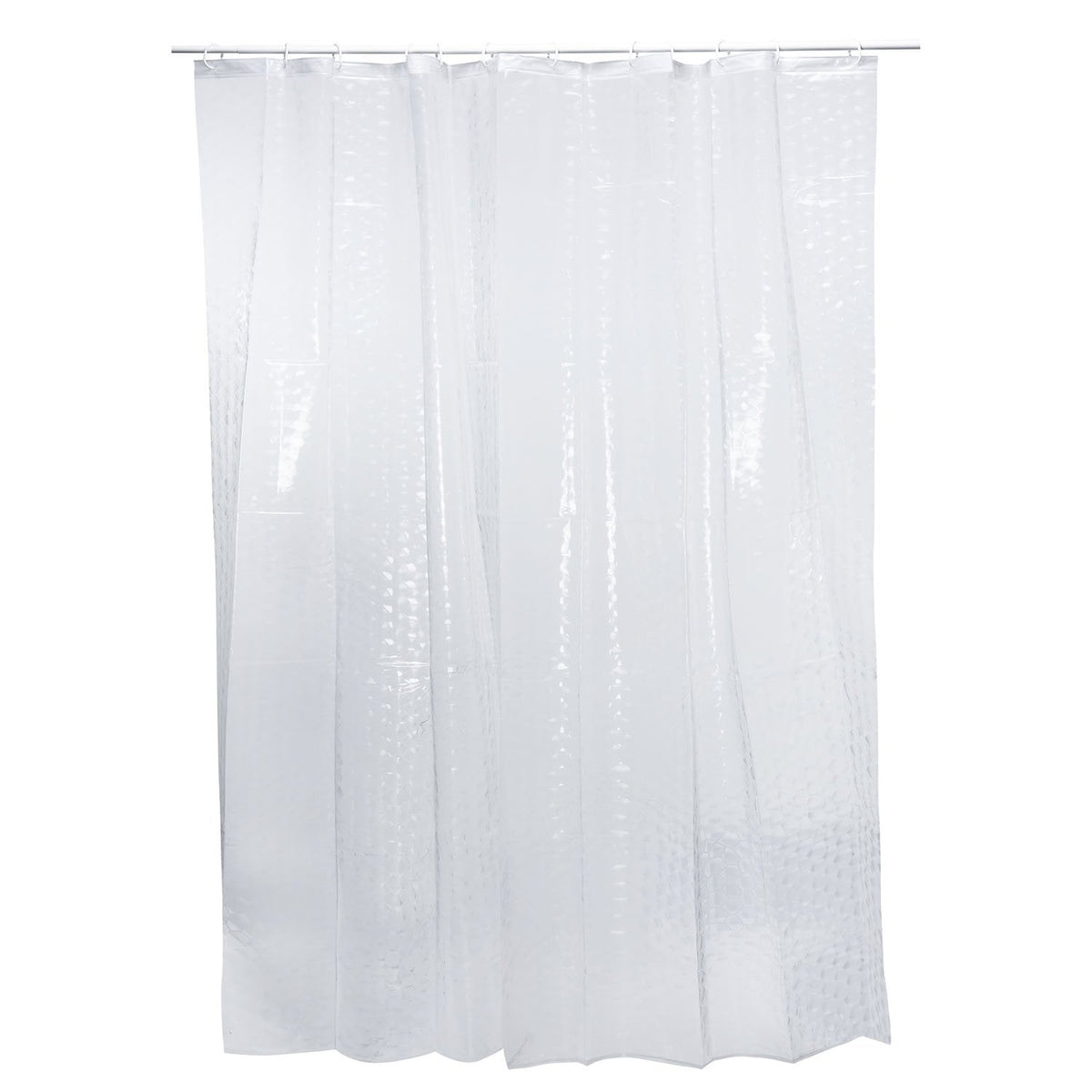 GOODS+GADGETS Shower Curtain Bath Curtain; Waterproof, Washable Anti-Mould 100% Polyester Bath Curtain for Bathtub & Shower Tray (Transparent)