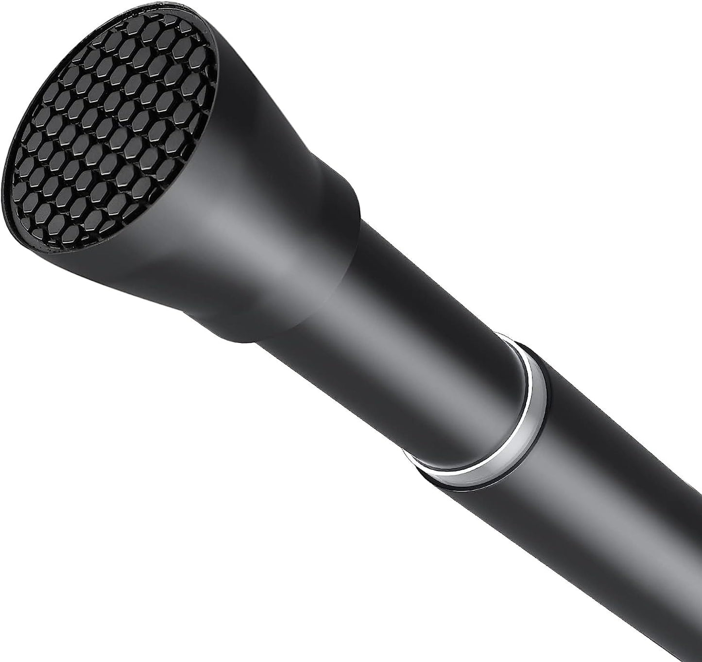 ZipGlo Tension Rod 113 to 197 Cm Extendable Curtain Poles, Telescopic Curtain Pole Black Door Curtain Pole no Drilling Spring Loaded Curtain Rod for