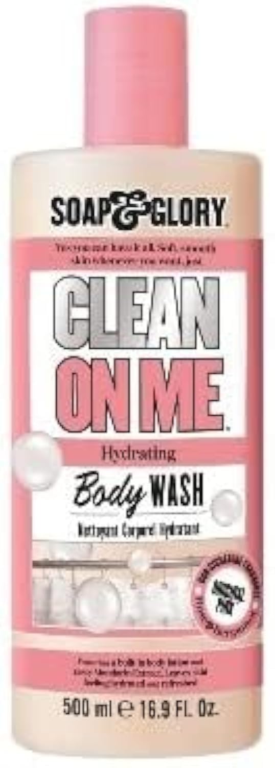 Soap And Glory (Pack of 2) CLEAN ON ME Hydrating Body Wash 500ml & CALL OF FRUITY Refreshing Body Wash 500ml 2 BOTTLES Musk, amber, woody, tropical