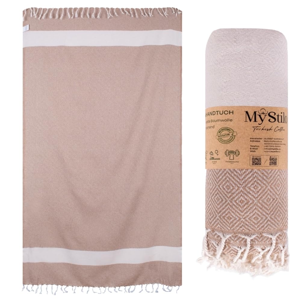 MyStilo 100% Recycled Cotton Hammam Towel Beige