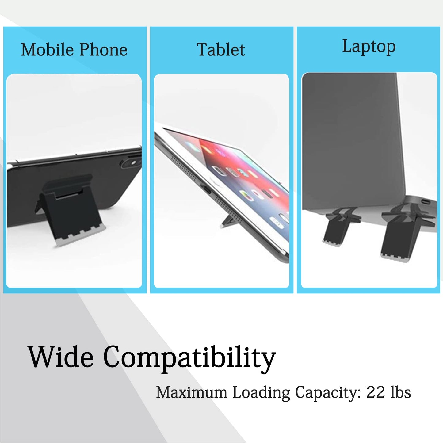 MICREEN 2PCS Portable Computer Keyboard Riser, Invisible Plastic Keyboard Feet, Mini Laptop Tilt Stand for Desk (Black)