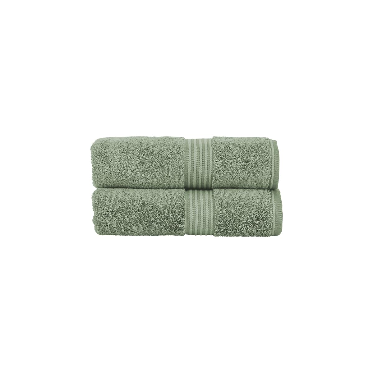 Christy Supreme Hygro 2 Hand Towels Set | Bay Leaf | 100% Luxury Supima Cotton | Ultra Soft | Super Absorbent | 650GSM | Plush and Long Lasting