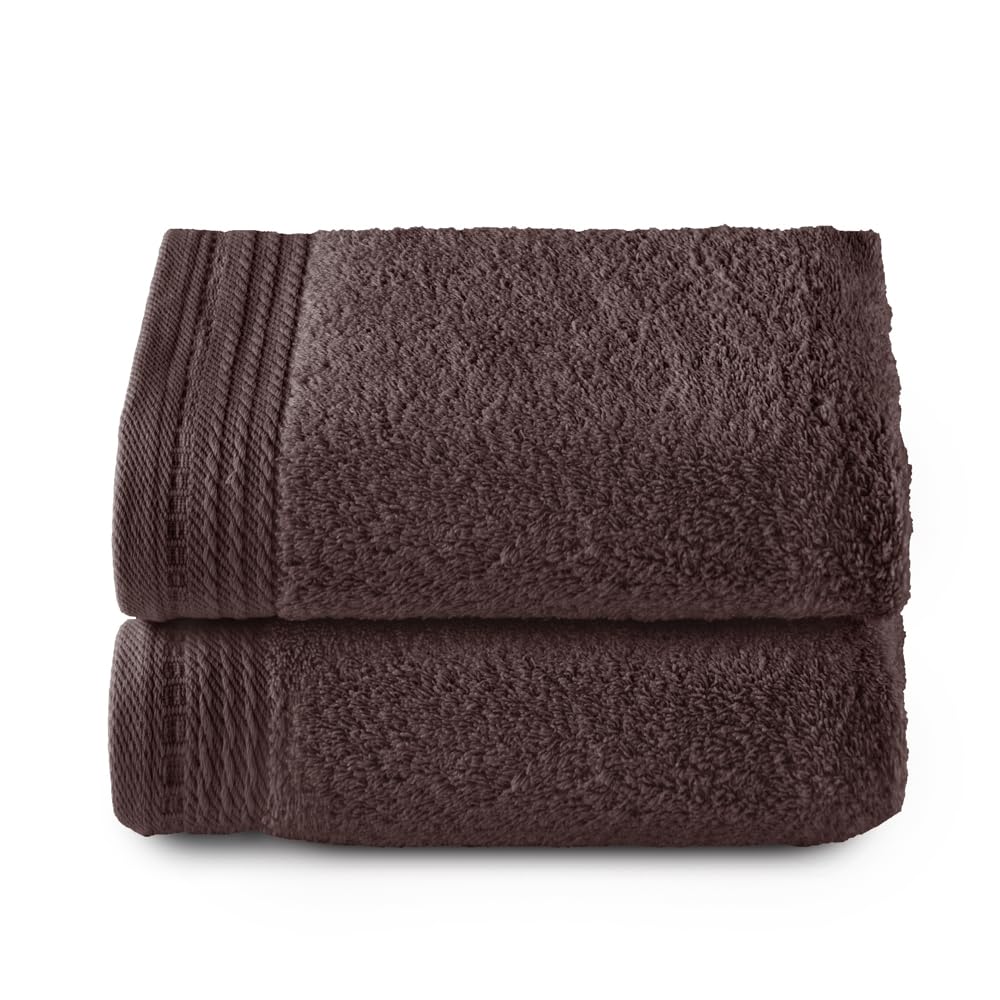 Top Towel - Premium - Large Bath Towels - Bath Towels -2 Hand Towels -50 x 100 cm - 100% Cotton - 600 g - Brown