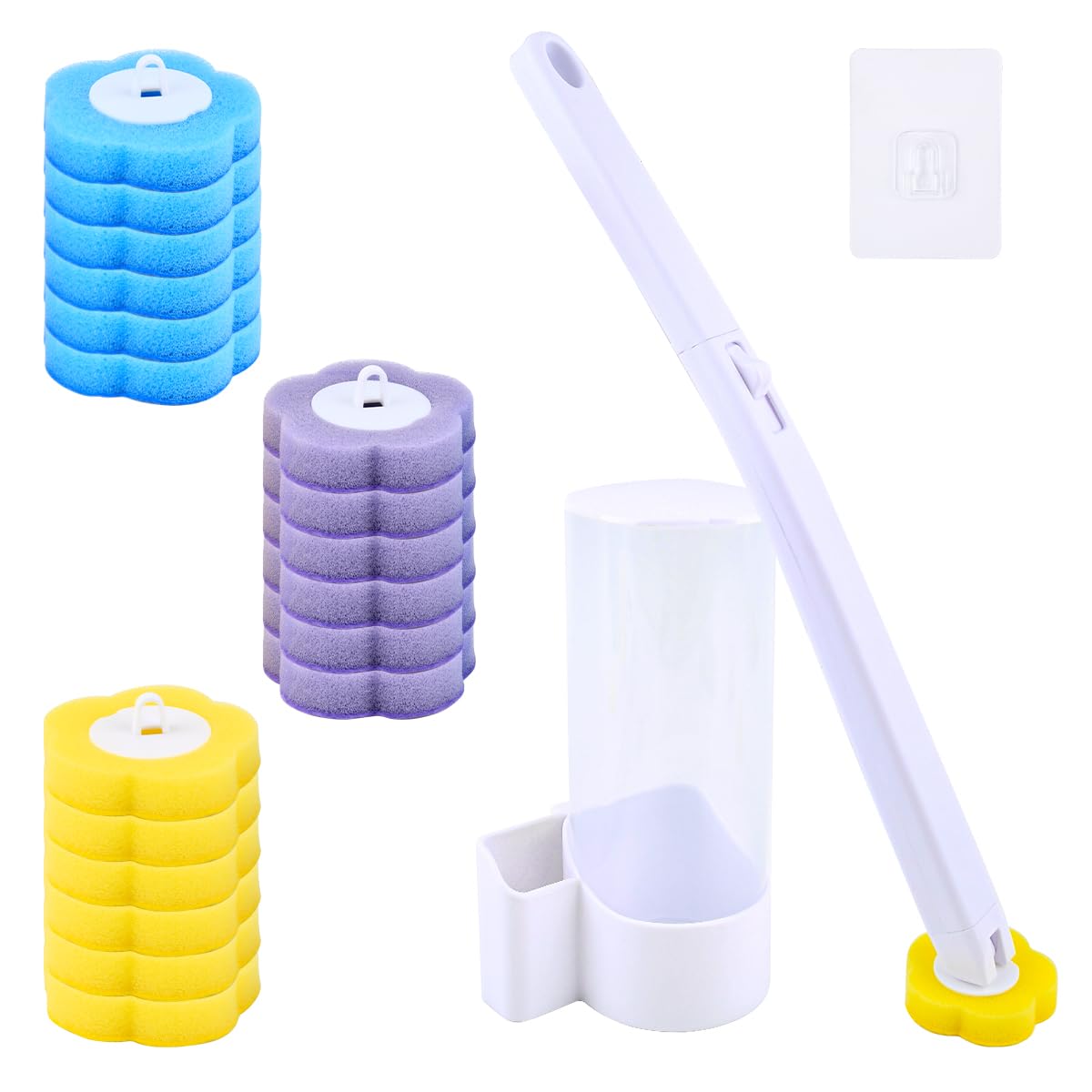 DODUOS Toilet Wand Kit With 18 Refills, Disposable Toilet Cleaning System, Disposable Toilet Bowl Brush for Bathroom, Cleaning Disposable Toilet Brush