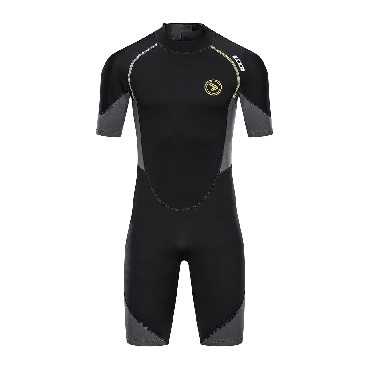 ZCCO Men's Shorty Wetsuits 1.5mm Premium Neoprene Back Zip Short Sleeve for Scuba Diving,Spearfishing,Snorkeling,Surfing,4XL