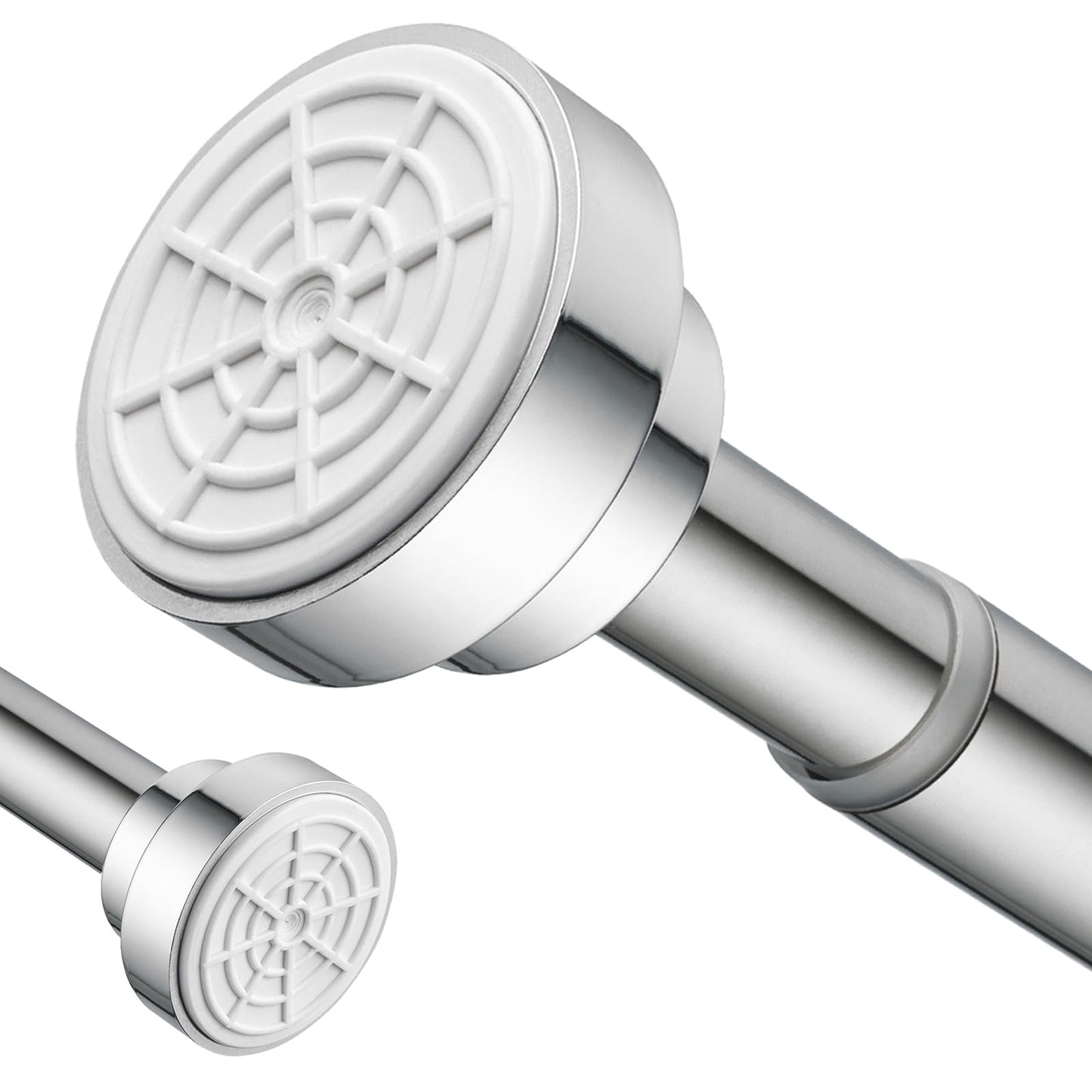 Stainless Steel Extendable Shower Curtain Pole 105-175cm Tension Rods for Curtains Telescopic Curtain Poles No Drilling Adjustable Shower Curtain Rail