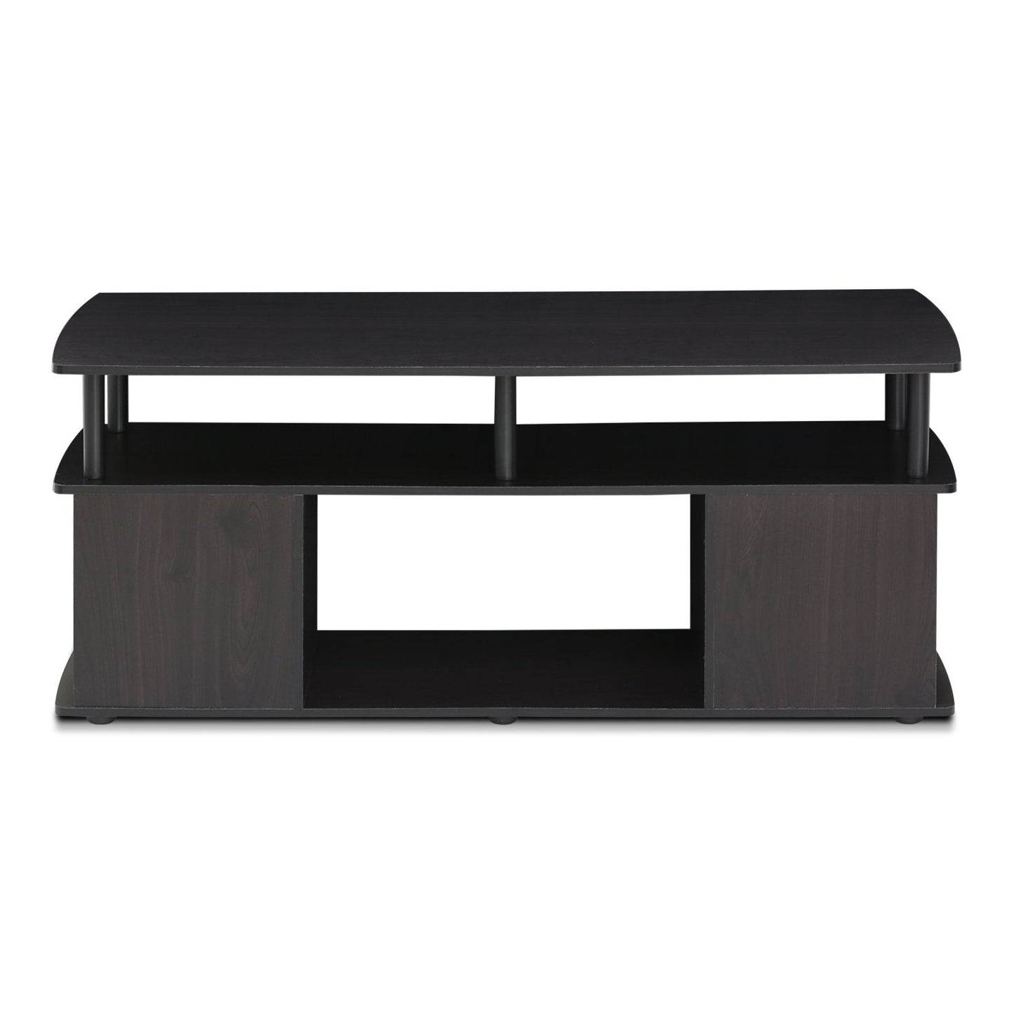 Furinno JAYA TV Stand, Entertainment Center, TV Console for TV up to 50 Inch with Open Storage Compartment, for Living Room, Bedroom, Black