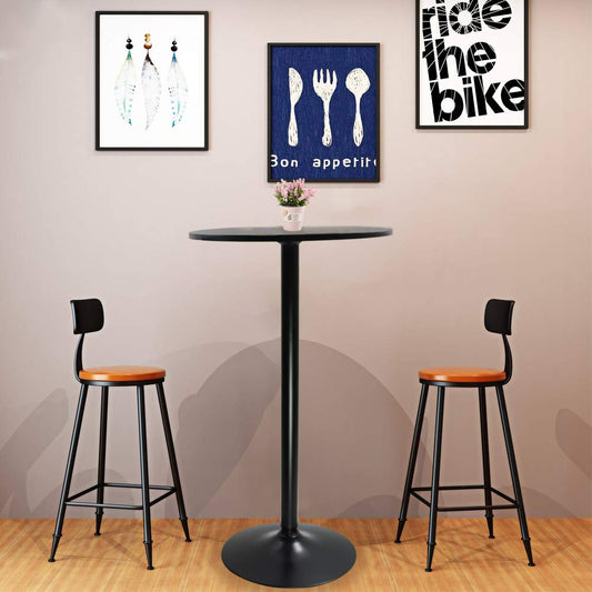 KKTONER Round Bar Table 60CM Top for Cocktail Bar Pub Dining Bistro (106CM H)